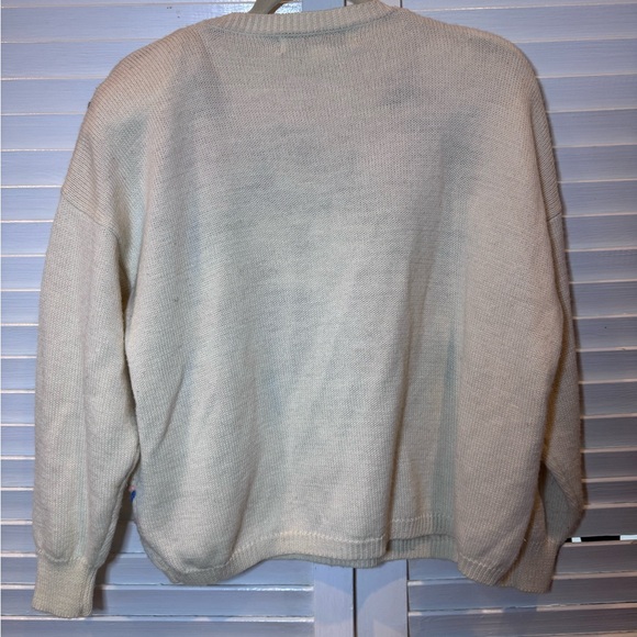 Vintage Kitty Hawk Vivian Wang Floral Embroidered Knit Sweater Cottagecore - Picture 2 of 3